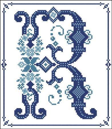 (image for) Decorative Blue Alphabet R